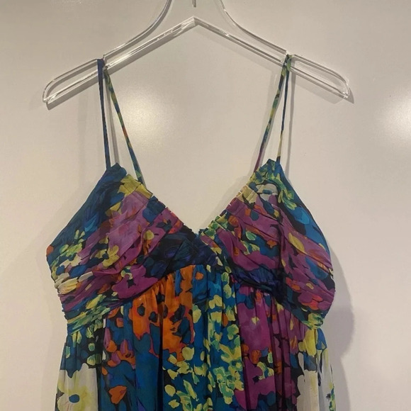 Morgan McFeeters Silk Floral Empire Waist Baby Doll Slip Dress Womens 12… - Picture 3 of 4
